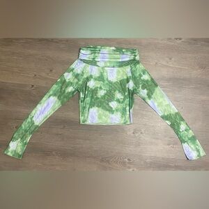 NWOT New Pink Blue & Green Mesh Top